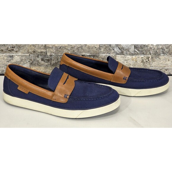 Cole Haan Nantucket 2.0 Penny Loafers Men\'s 11 M Canvas Leather Navy Coastal main image 6